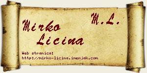 Mirko Ličina vizit kartica